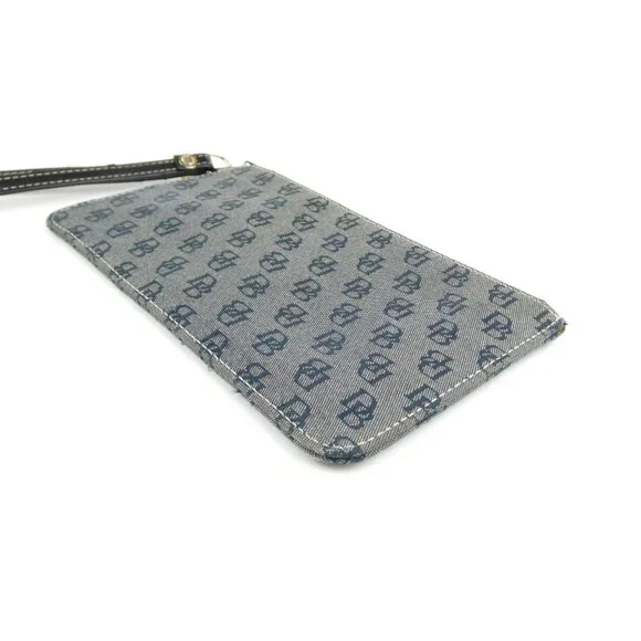 Dooney & Bourke Monogram Navy Black Canvas Wristlet/Clutch - Picture 5 of 16